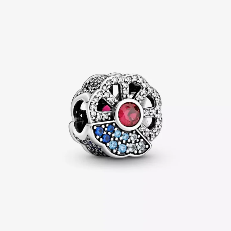 (immagine per) Charm PANDORA ventaglio blu e rosa - 798178CZMX