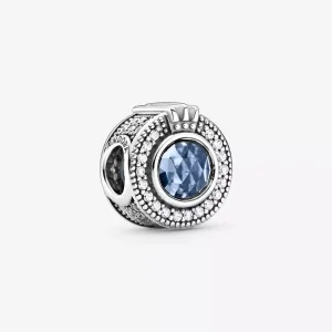(immagine per) Charm PANDORA blu con O coronata scintillante - 799058C01
