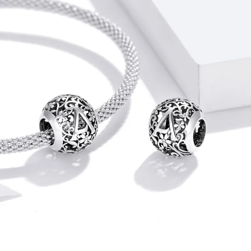 (immagine per) Charm tipo Pandora Openwork Fiore Lettera A - SCC1444-A - Visualizza 4