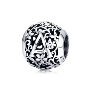 (immagine per) Charm tipo Pandora Openwork Fiore Lettera A - SCC1444-A