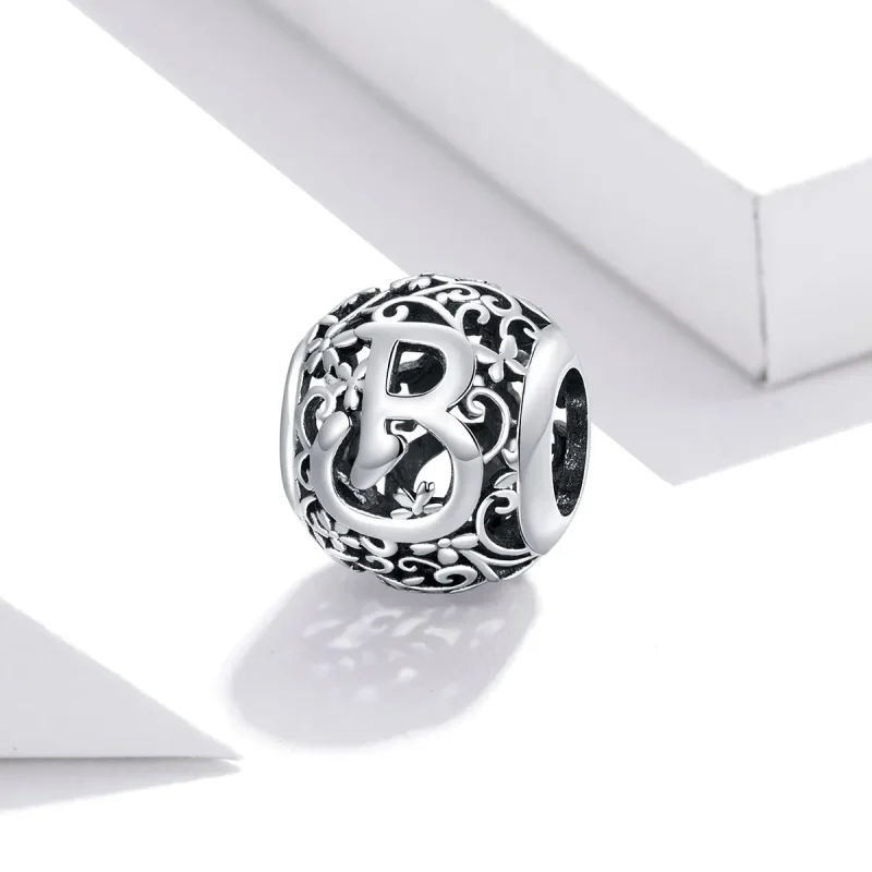 (immagine per) Charm tipo Pandora Openwork Fiore Lettera B - SCC1444-B - Visualizza 2
