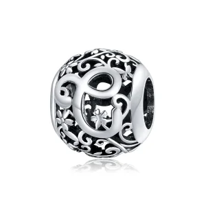 (immagine per) Charm tipo Pandora Openwork Fiore Lettera C - SCC1444-C