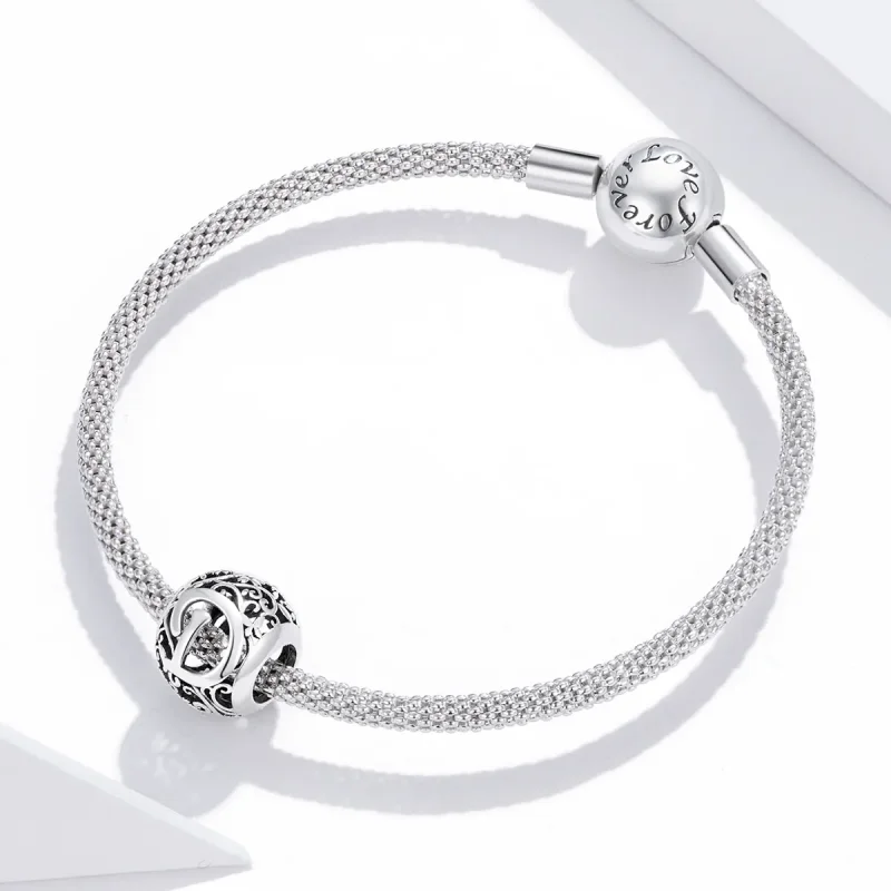 (immagine per) Charm tipo Pandora Openwork Fiore Lettera D - SCC1444-D - Visualizza 3