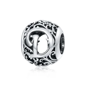 (immagine per) Charm tipo Pandora Openwork Fiore Lettera D - SCC1444-D