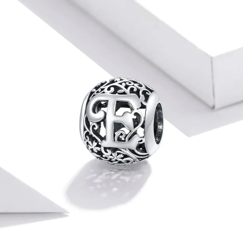 (immagine per) Charm tipo Pandora Openwork Fiore Lettera E - SCC1444-E - Visualizza 2