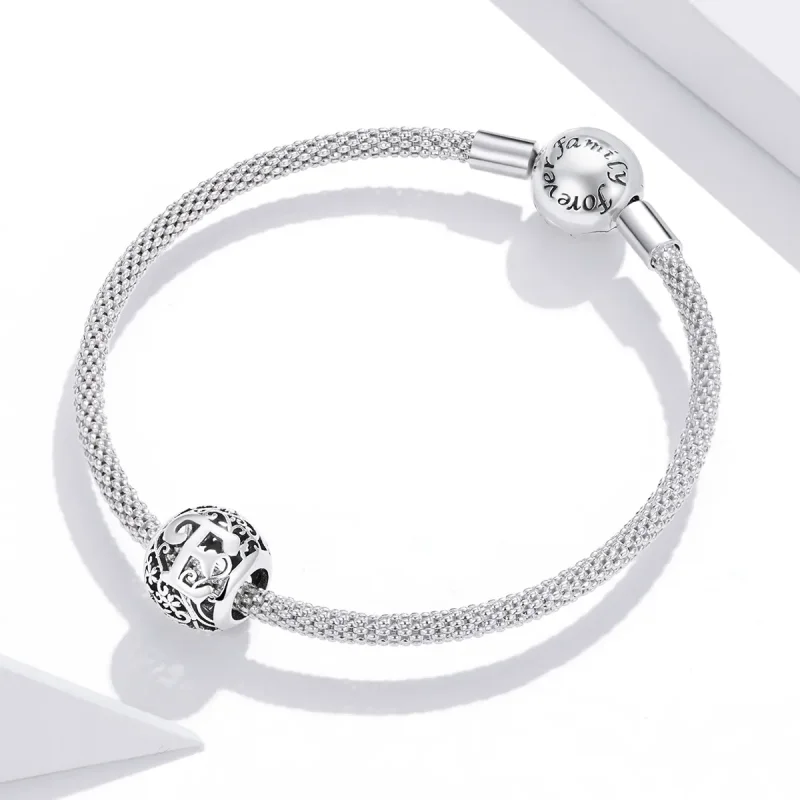 (immagine per) Charm tipo Pandora Openwork Fiore Lettera E - SCC1444-E - Visualizza 3