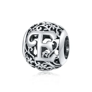 (immagine per) Charm tipo Pandora Openwork Fiore Lettera E - SCC1444-E