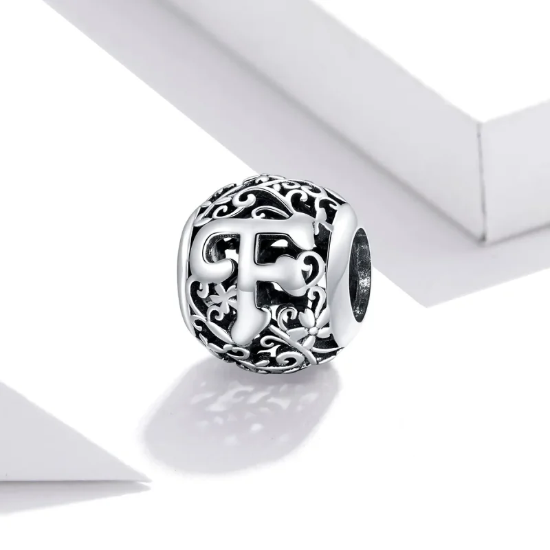 (immagine per) Charm tipo Pandora Openwork Fiore Lettera F - SCC1444-F - Visualizza 2