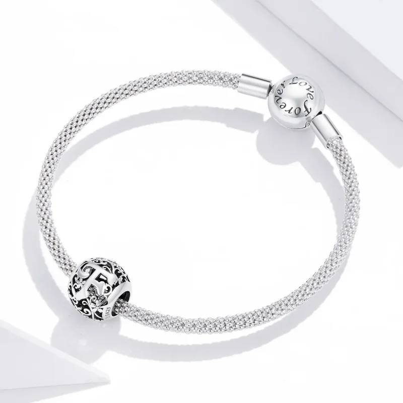 (immagine per) Charm tipo Pandora Openwork Fiore Lettera F - SCC1444-F - Visualizza 3