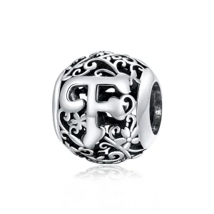 (immagine per) Charm tipo Pandora Openwork Fiore Lettera F - SCC1444-F