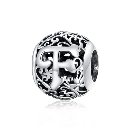 (immagine per) Charm tipo Pandora Openwork Fiore Lettera F - SCC1444-F