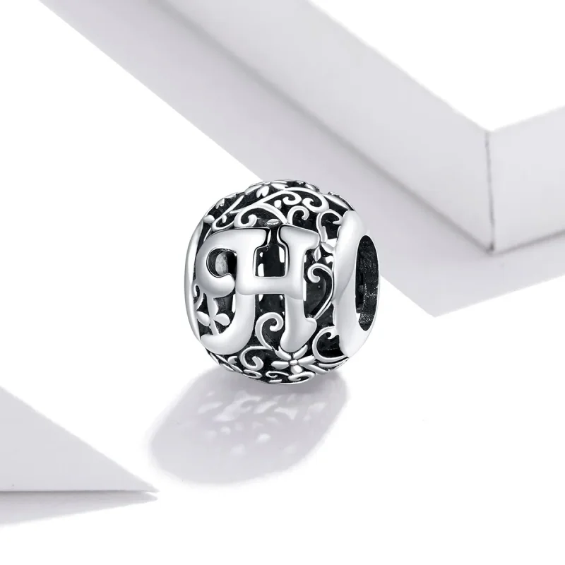 (immagine per) Charm tipo Pandora Openwork Fiore Lettera H - SCC1444-H - Visualizza 2