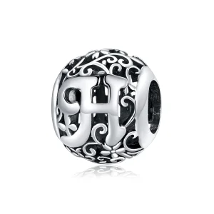 (immagine per) Charm tipo Pandora Openwork Fiore Lettera H - SCC1444-H