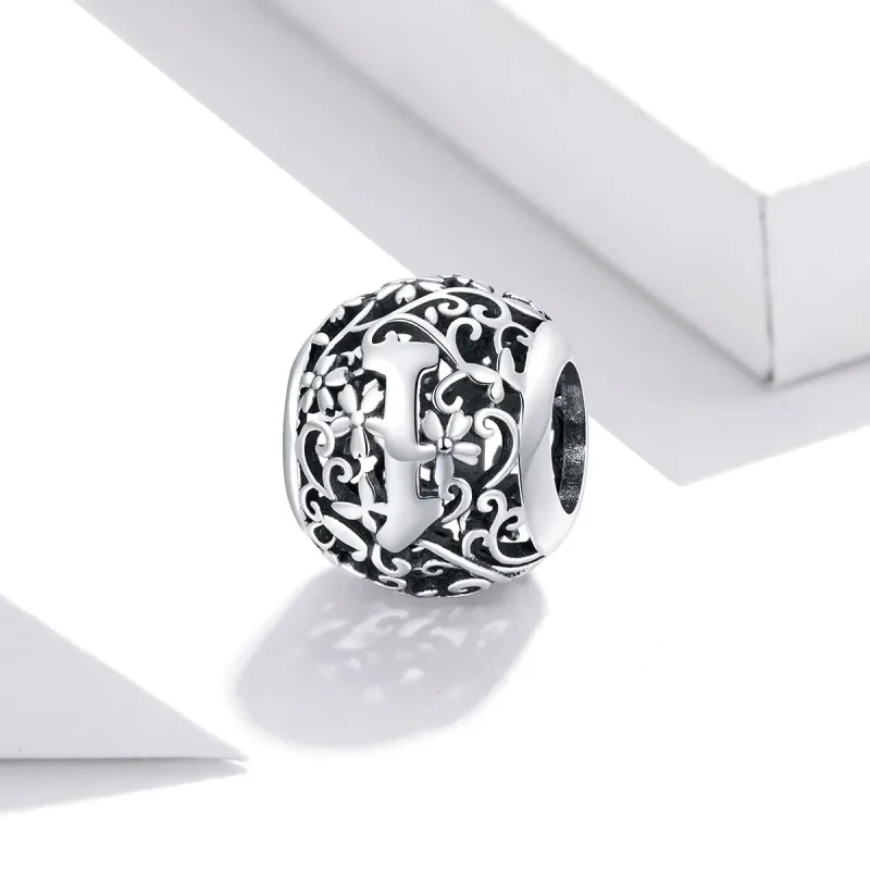 (immagine per) Charm tipo Pandora Openwork Fiore Lettera I - SCC1444-I - Visualizza 2