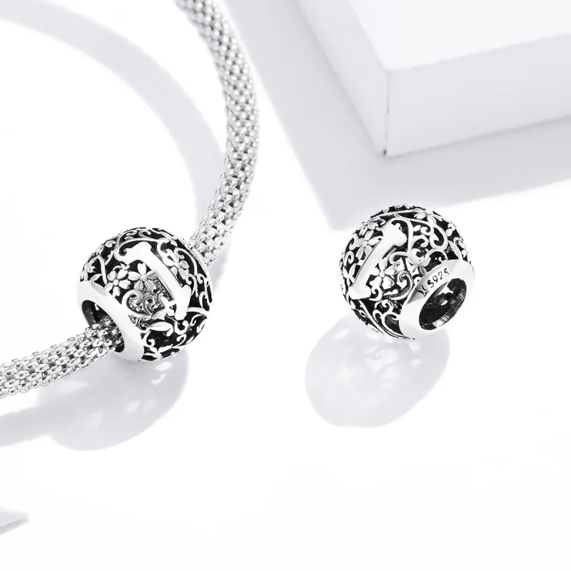 (immagine per) Charm tipo Pandora Openwork Fiore Lettera I - SCC1444-I - Visualizza 4