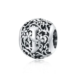 (immagine per) Charm tipo Pandora Openwork Fiore Lettera I - SCC1444-I
