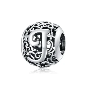 (immagine per) Charm tipo Pandora Openwork Fiore Lettera J - SCC1444-J