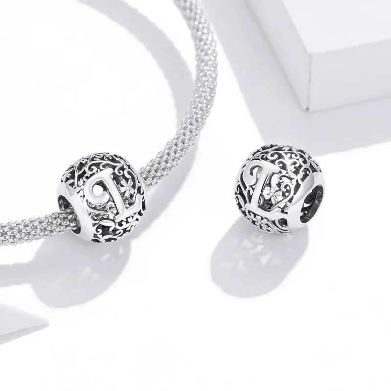 (immagine per) Charm tipo Pandora Openwork Fiore Lettera L - SCC1444-L - Visualizza 4