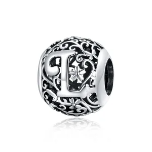 (immagine per) Charm tipo Pandora Openwork Fiore Lettera L - SCC1444-L