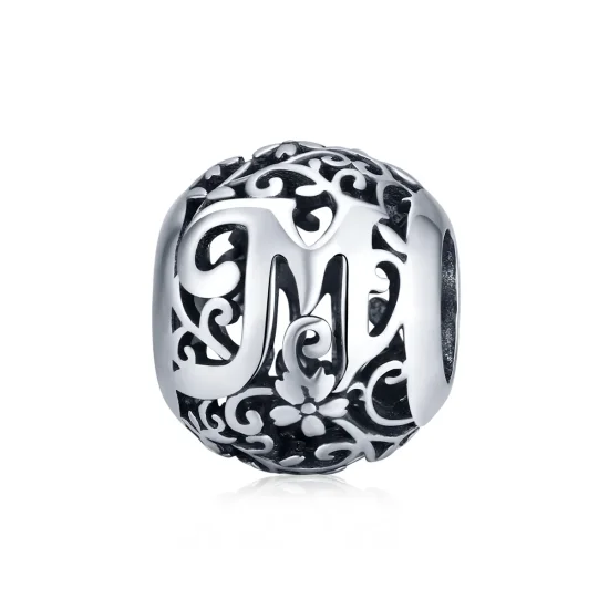 (immagine per) Charm tipo Pandora Openwork Fiore Lettera M - SCC1444-M
