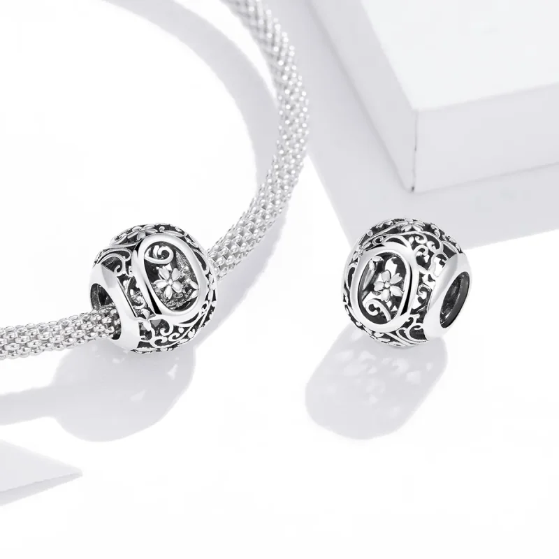 (immagine per) Charm tipo Pandora Openwork Fiore Lettera O - SCC1444-O - Visualizza 4