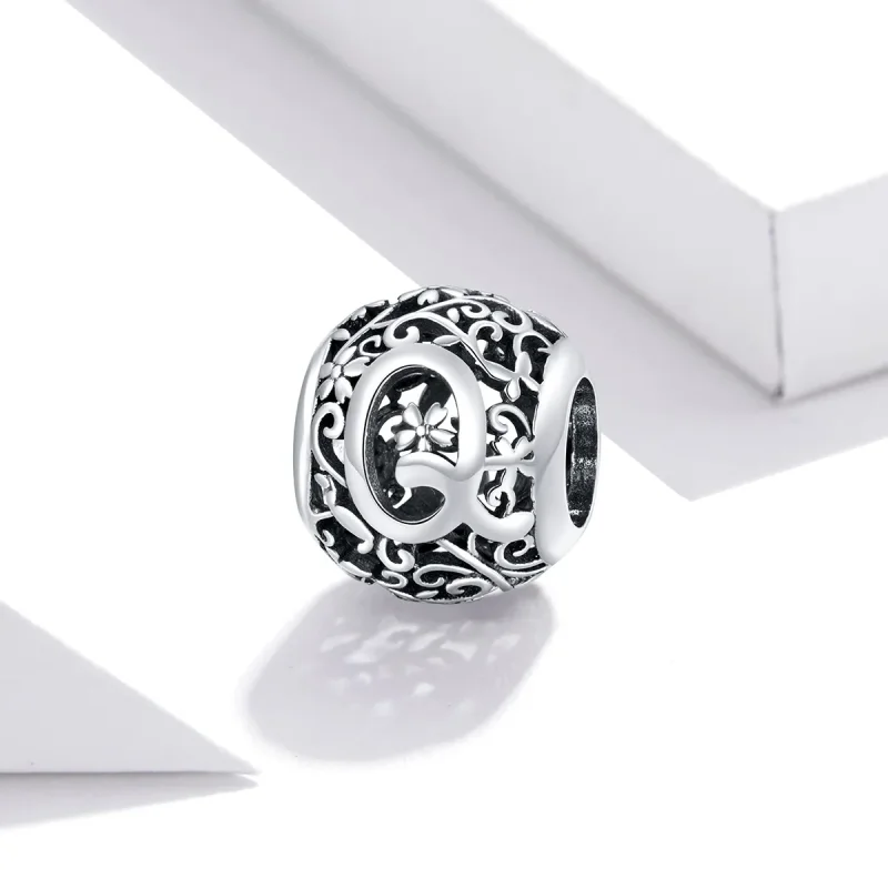 (immagine per) Charm tipo Pandora Openwork Fiore Lettera Q - SCC1444-Q - Visualizza 2