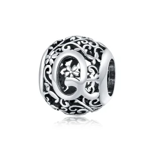 (immagine per) Charm tipo Pandora Openwork Fiore Lettera Q - SCC1444-Q