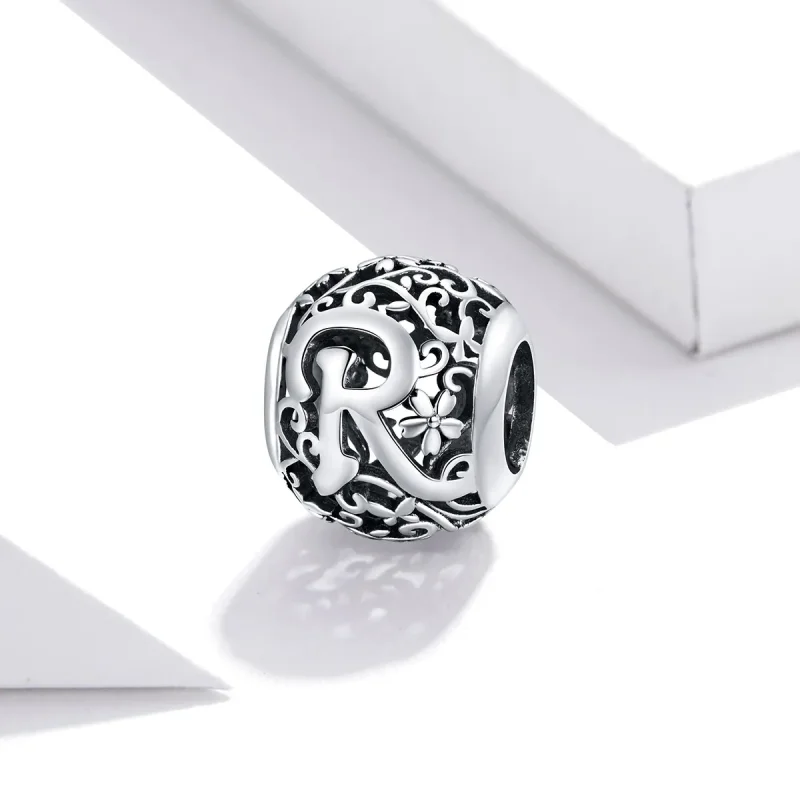 (immagine per) Charm tipo Pandora Openwork Fiore Lettera R - SCC1444-R - Visualizza 2