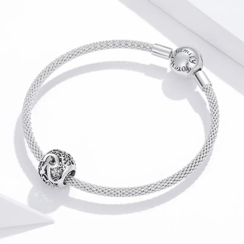 (immagine per) Charm tipo Pandora Openwork Fiore Lettera R - SCC1444-R - Visualizza 3