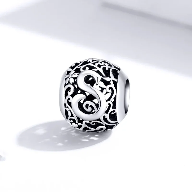 (immagine per) Charm tipo Pandora Openwork Fiore Lettera S - SCC1444-S - Visualizza 2