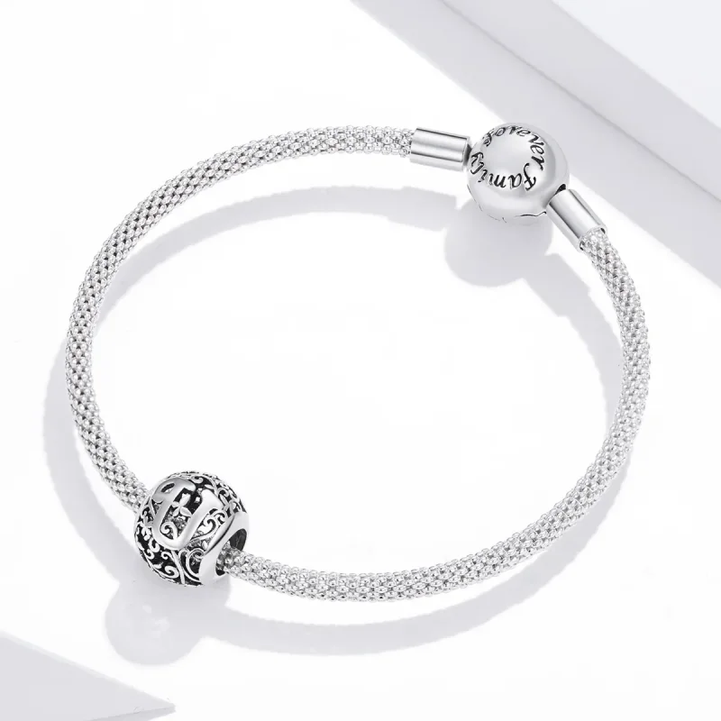 (immagine per) Charm tipo Pandora Openwork Fiore Lettera U - SCC1444-U - Visualizza 3