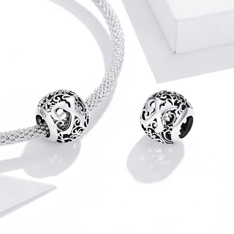 (immagine per) Charm tipo Pandora Openwork Fiore Lettera X - SCC1444-X - Visualizza 4