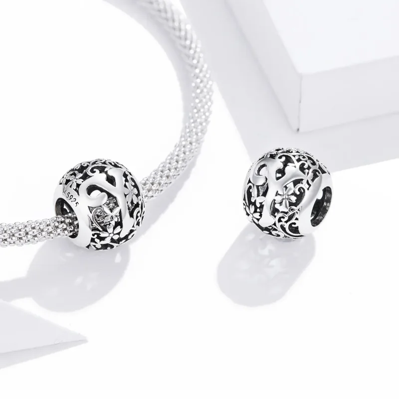 (immagine per) Charm tipo Pandora Openwork Fiore Lettera Y - SCC1444-Y - Visualizza 4