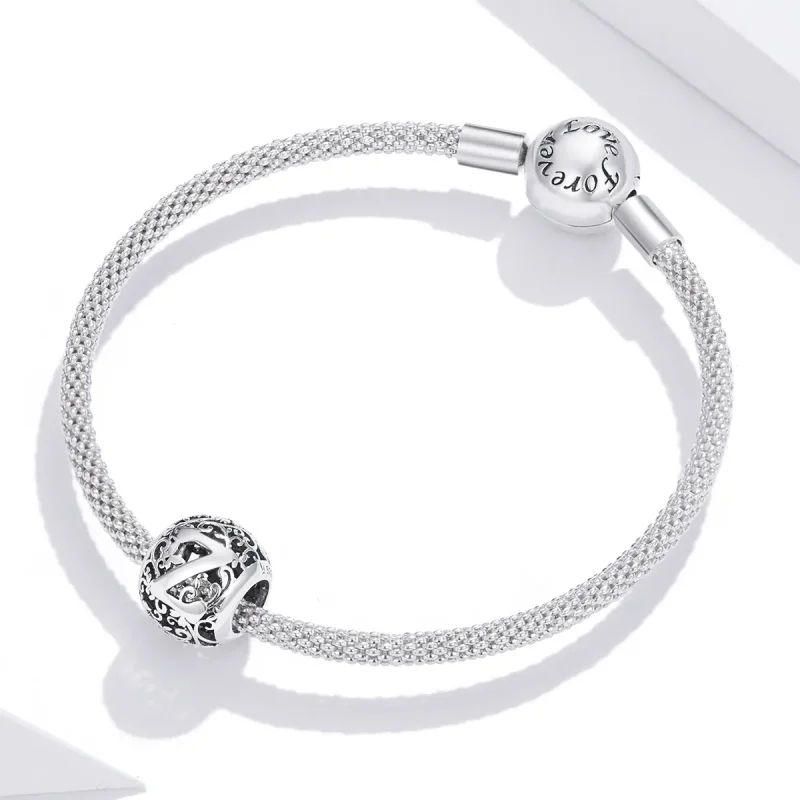 (immagine per) Charm tipo Pandora Openwork Fiore Lettera Z - SCC1444-Z - Visualizza 3