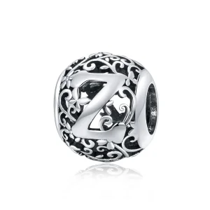 (immagine per) Charm tipo Pandora Openwork Fiore Lettera Z - SCC1444-Z