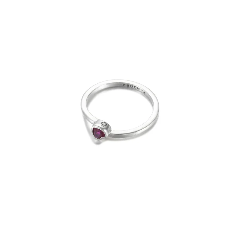 (immagine per) Anello PANDORA Cuore Inclinato Rosso - 199267C01 - Visualizza 2