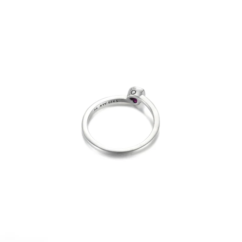(immagine per) Anello PANDORA Cuore Inclinato Rosso - 199267C01 - Visualizza 4
