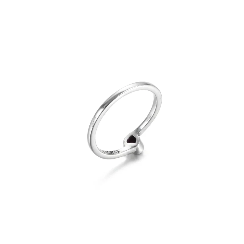 (immagine per) Anello PANDORA Cuore Inclinato Rosso - 199267C01 - Visualizza 5