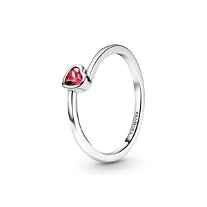 (immagine per) Anello PANDORA Cuore Inclinato Rosso - 199267C01