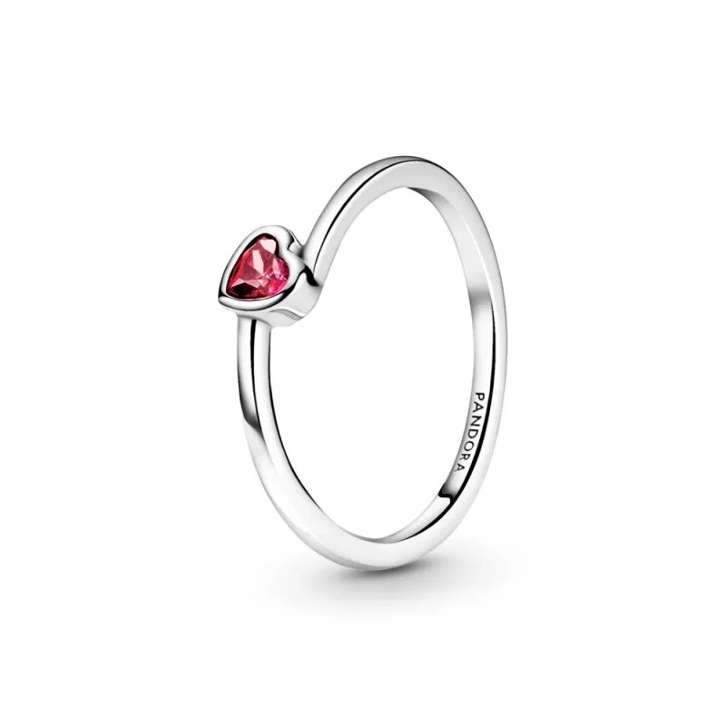 (immagine per) Anello PANDORA Cuore Inclinato Rosso - 199267C01