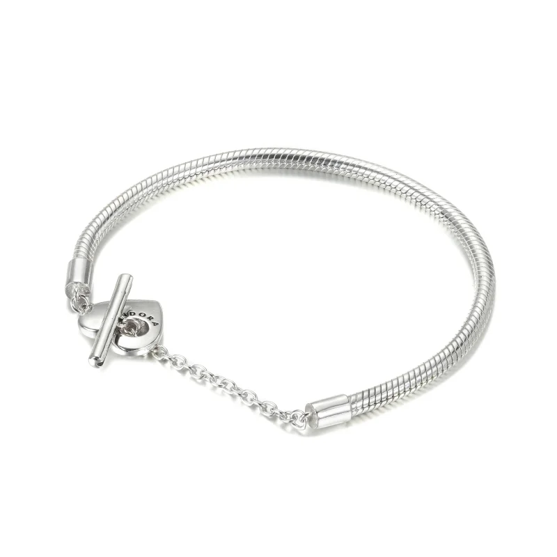 (immagine per) Bracciale PANDORA con Chiusura a T e Cuore - 599285C00 - Visualizza 2