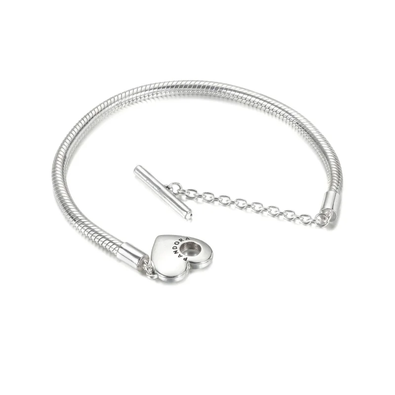 (immagine per) Bracciale PANDORA con Chiusura a T e Cuore - 599285C00 - Visualizza 5
