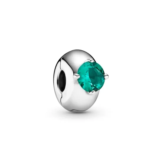 (immagine per) Charm Clip Pandora Solitario rotondo verde - 799204C03