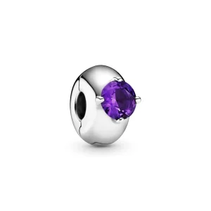 (immagine per) Charm Clip Pandora Solitario Rotondo Viola - 799204C02