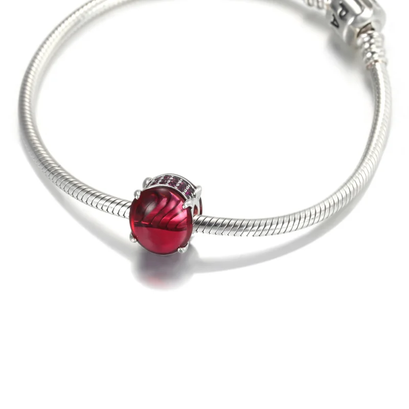 (immagine per) Charm Pandora Cabochon ovale rosa fucsia - 799309C01 - Visualizza 5