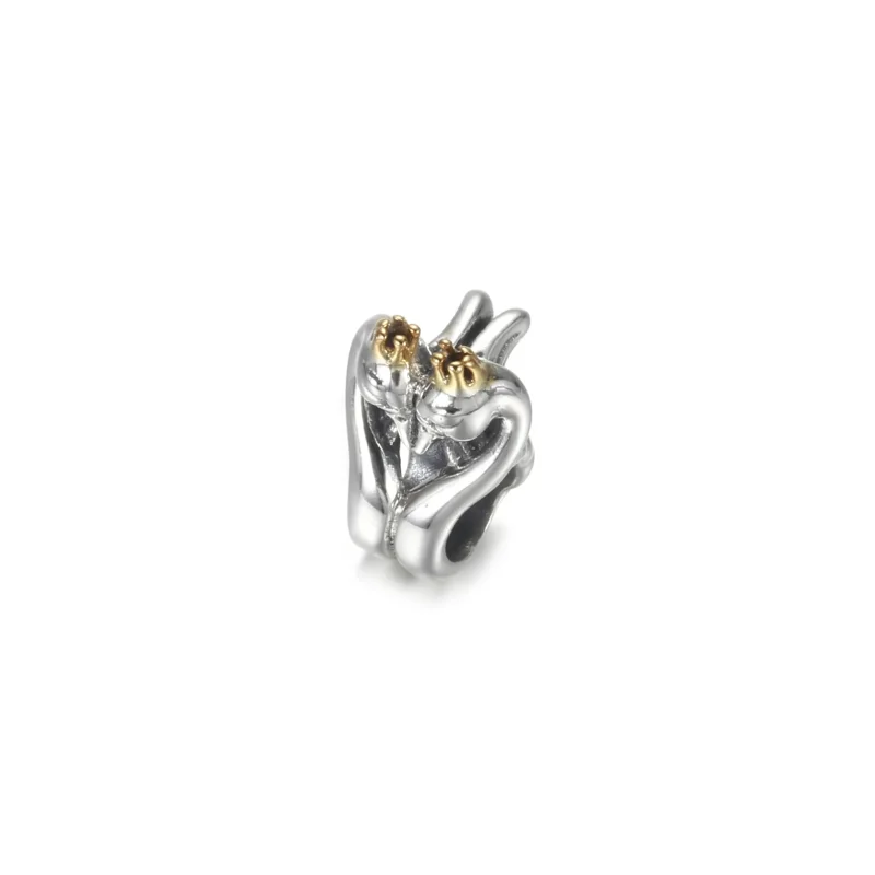 (immagine per) Charm Pandora Cigni e cuore bicolore - 799315C00 - Visualizza 2