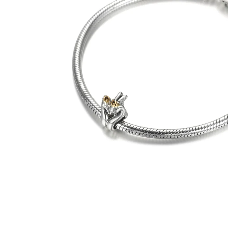 (immagine per) Charm Pandora Cigni e cuore bicolore - 799315C00 - Visualizza 5