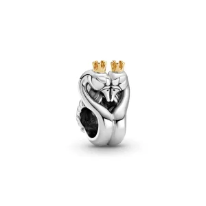 (immagine per) Charm Pandora Cigni e cuore bicolore - 799315C00