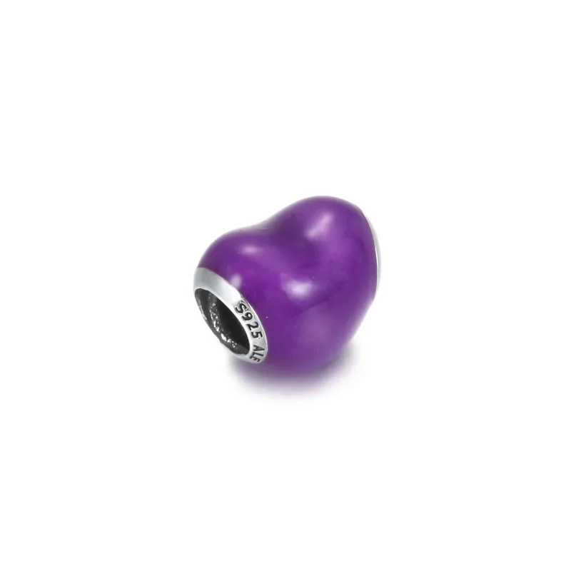 (immagine per) Charm PANDORA Cuore Metallico Viola - 799291C01 - Visualizza 3
