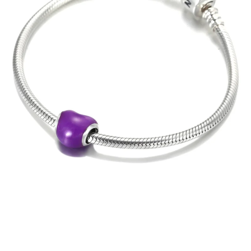 (immagine per) Charm PANDORA Cuore Metallico Viola - 799291C01 - Visualizza 5